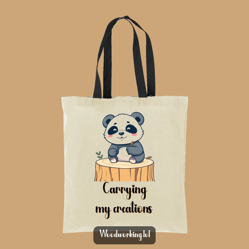 Funny Silly Panda Tote Bag - Durable Artistic Carving Humor Gift