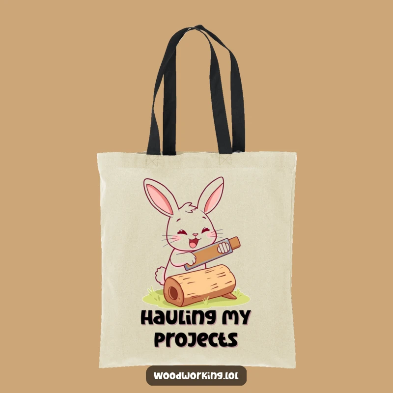 Funny Bunny Woodworker Tote Bag: Carry Your Projects with Joy!